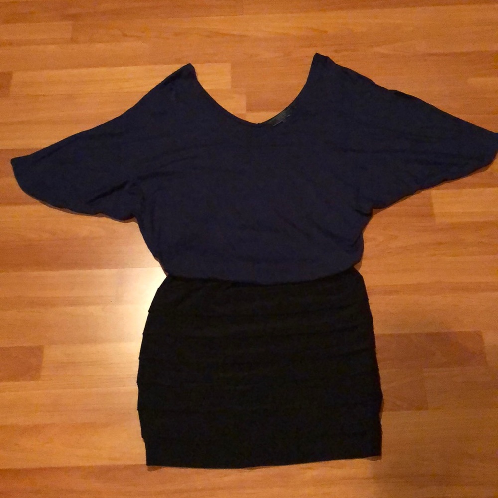 Guess bodycon dress navy and black